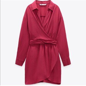 Zara Wrap Dress Long Sleeve Button DownSize Large